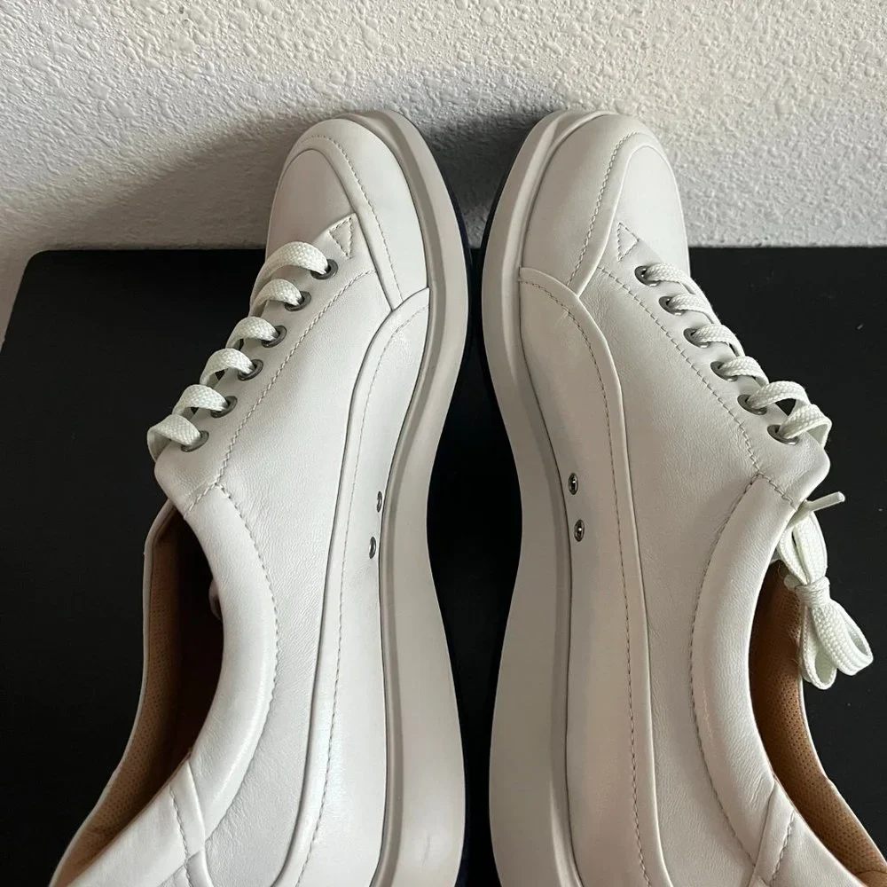NIB Giorgio Armani Men's White Leather Casual Shoes Sneakers Sz 11 Style X2C621